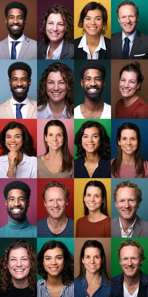 Groep van mooie mensen in een collage — Stockfoto