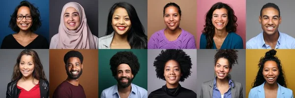 Group of beautiful people in a collage — Stock Photo, Image
