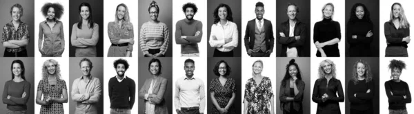 Grupo de personas hermosas en un collage — Foto de Stock