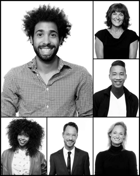 Gruppe schöner Menschen in einer Collage — Stockfoto