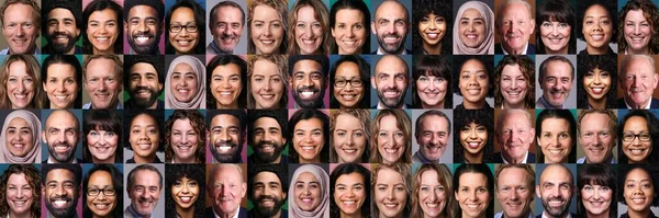 Groep van mooie mensen in een collage — Stockfoto