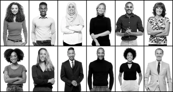 Beautiful happy people in front of a background — Stock Photo, Image