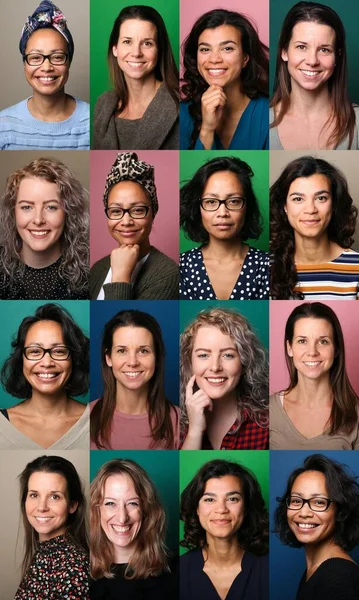 Gruppe schöner Menschen in einer Collage — Stockfoto