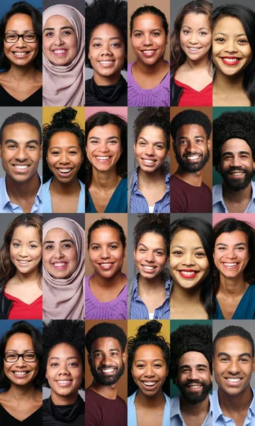 Groupe de belles personnes dans un collage — Photo