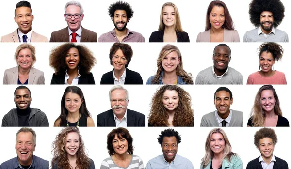 Groep van mooie mensen in een collage — Stockfoto