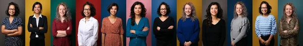 Beautiful happy people in front of a background — Stock Photo, Image