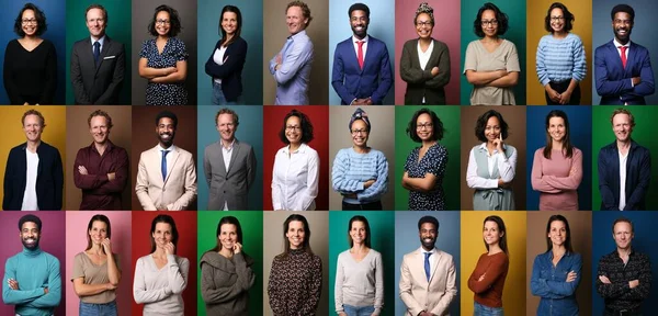 Group of people in a collage — Stock Photo, Image