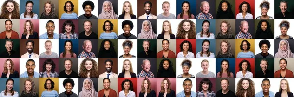 Grupo de personas hermosas en un collage —  Fotos de Stock