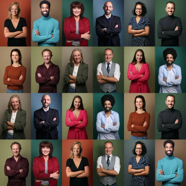 Grupo de personas en un collage —  Fotos de Stock