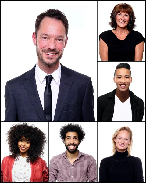 Gruppo di belle persone in un collage — Foto Stock