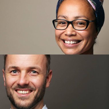 Kolaj yapan bir grup insan