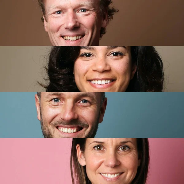 Group of people in front of a white background — Stock Photo, Image