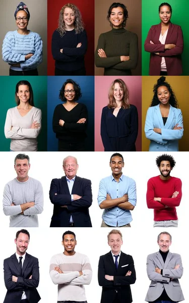 Belles personnes heureuses devant un arrière-plan — Photo