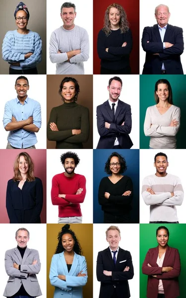 Hermosa gente feliz en frente de un fondo —  Fotos de Stock