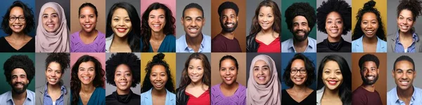 Grupo de personas hermosas en un collage — Foto de Stock