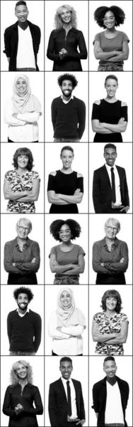 Grupo de personas hermosas en un collage — Foto de Stock