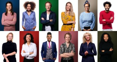 Bir kolaj içinde bir grup güzel insan.