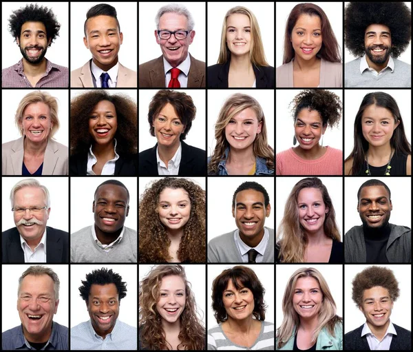 Groep van mooie mensen in een collage — Stockfoto