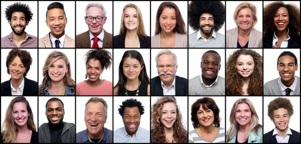 Groep van mooie mensen in een collage — Stockfoto
