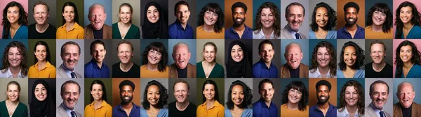 Groep mensen in een collage — Stockfoto