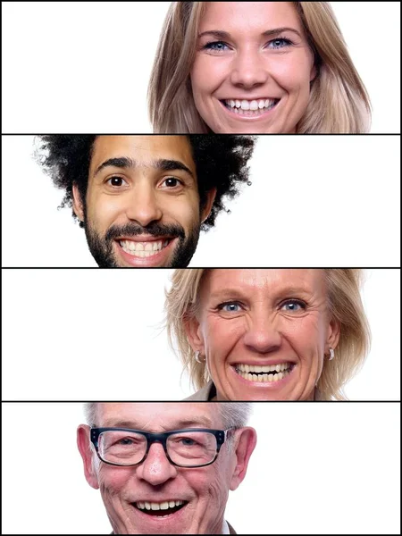 Groep mensen voor een witte achtergrond — Stockfoto