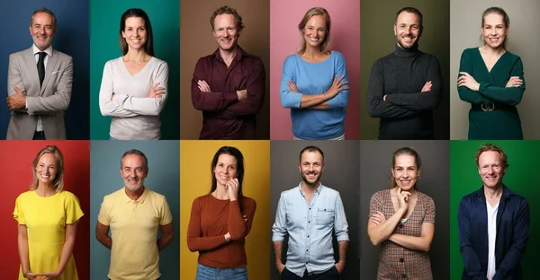 Beautiful happy people in front of a background — Stock Photo, Image