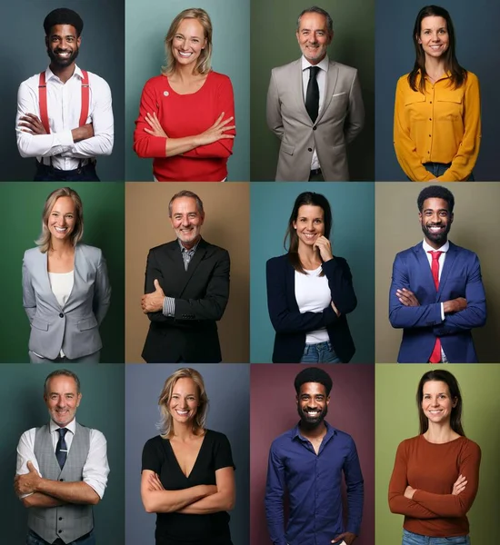 Beautiful happy people in front of a background — Stock Photo, Image