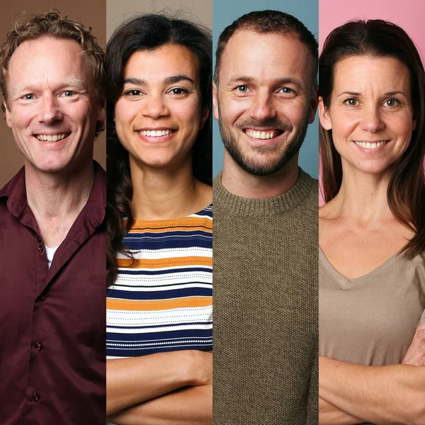 Group of people in front of a white background — Stock Photo, Image