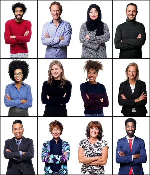 Gruppo di persone in un collage — Foto Stock