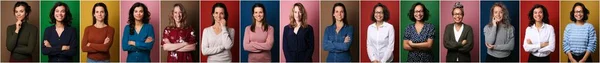 Grupp av vackra människor i ett collage — Stockfoto