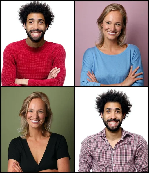 Hermosa gente feliz en frente de un fondo —  Fotos de Stock