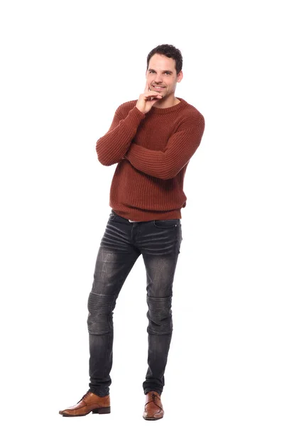 Man standing in front of a white background — Stock Photo, Image