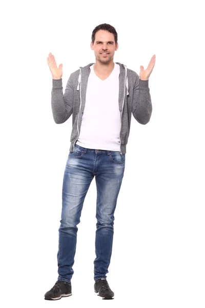 Man standing in front of a white background — Stock Photo, Image