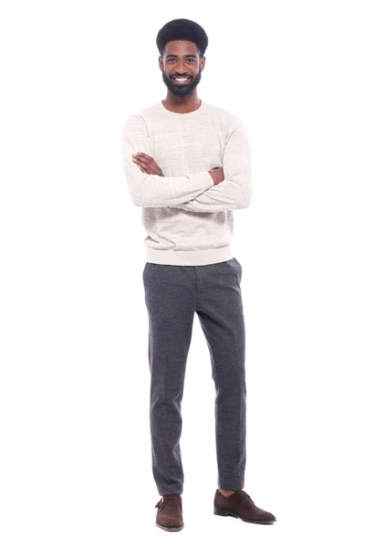 Beautiful full body happy black fashion man — Stock Photo, Image