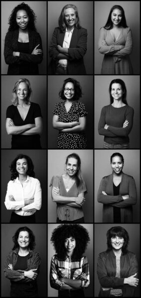 Группа людей в коллаже