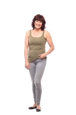 Güzel, olgun bir kadın. 