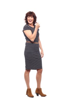 Güzel, olgun bir kadın. 