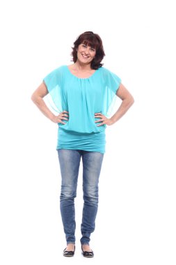 Güzel, olgun bir kadın. 