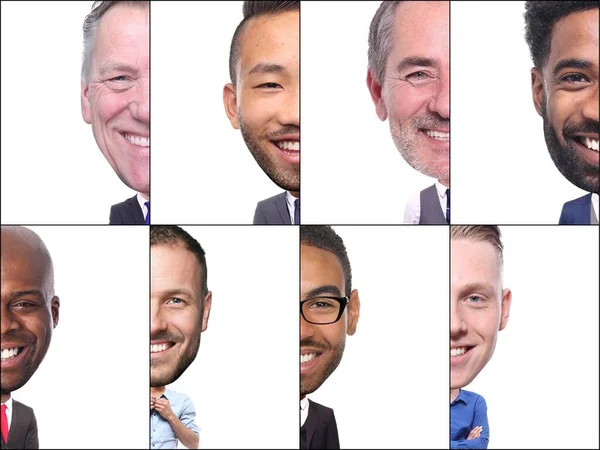 Groep mannen voor een witte achtergrond — Stockfoto