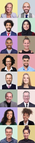 Grupo de personas hermosas frente a un fondo — Foto de Stock