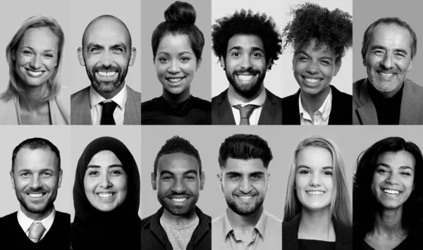 Group of beautiful people in front of a background — ストック写真