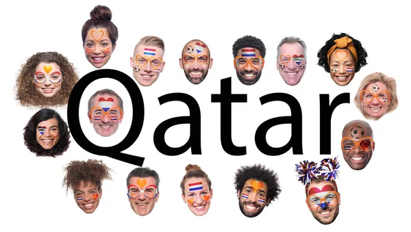 Machen Sie sich bereit für Fußball in Katar Stockbild