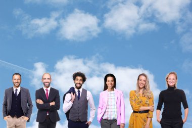 Arkaplan önünde iş adamları