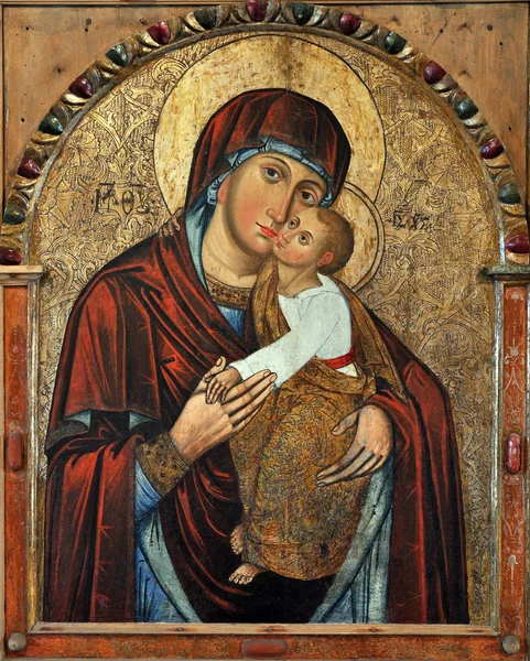 Icon, the Virgin, affection, baby Jesus — Stock Photo, Image