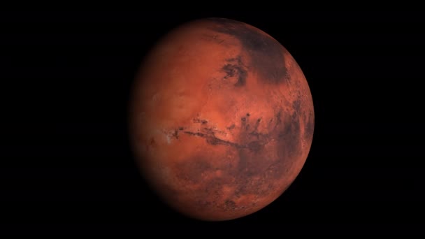 Планета Марс Обертається Навколо Безшоломної Петлі Альфа Каналом — стокове відео