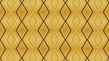 Sarı Kaleydoskopik Desen. Soyut Arkaplan Döngüsü.