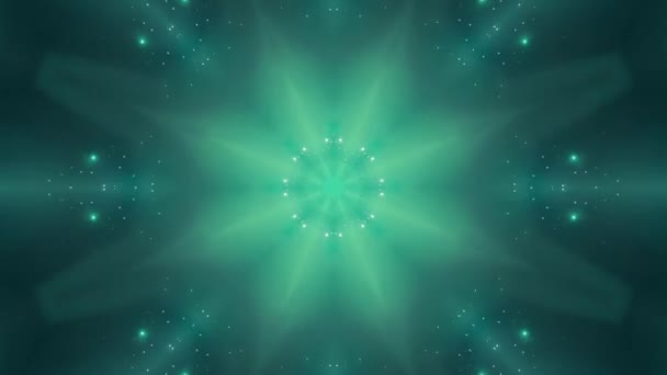 Fondo Abstracto Con Estrellas Luces Turquesa Colores Verdes — Vídeos de Stock