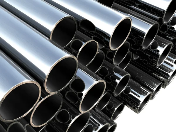 Metal tube - industrial background — Stock Photo, Image