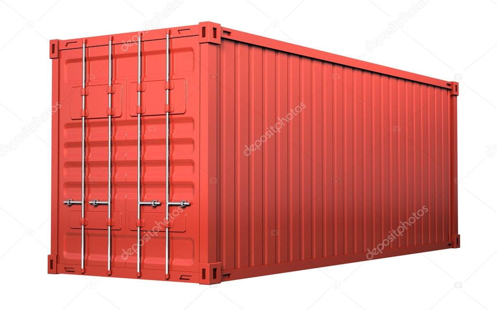 Red cargo container