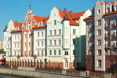 Houses on the waterfront in Kaliningrad clipart